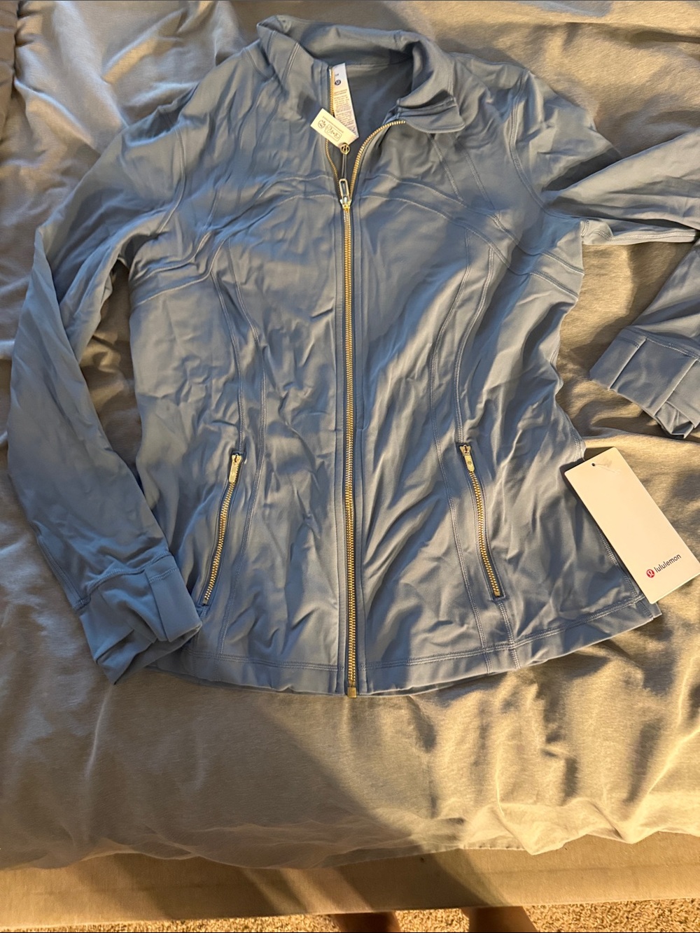 lululemon athletica Light Blue Full-Zip Bomber Jacket